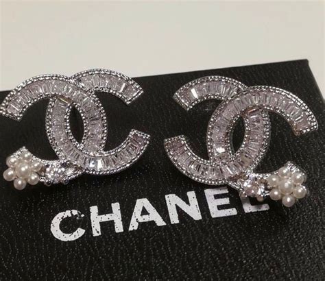 chanel cc diamond earrings|real chanel diamond earrings cc.